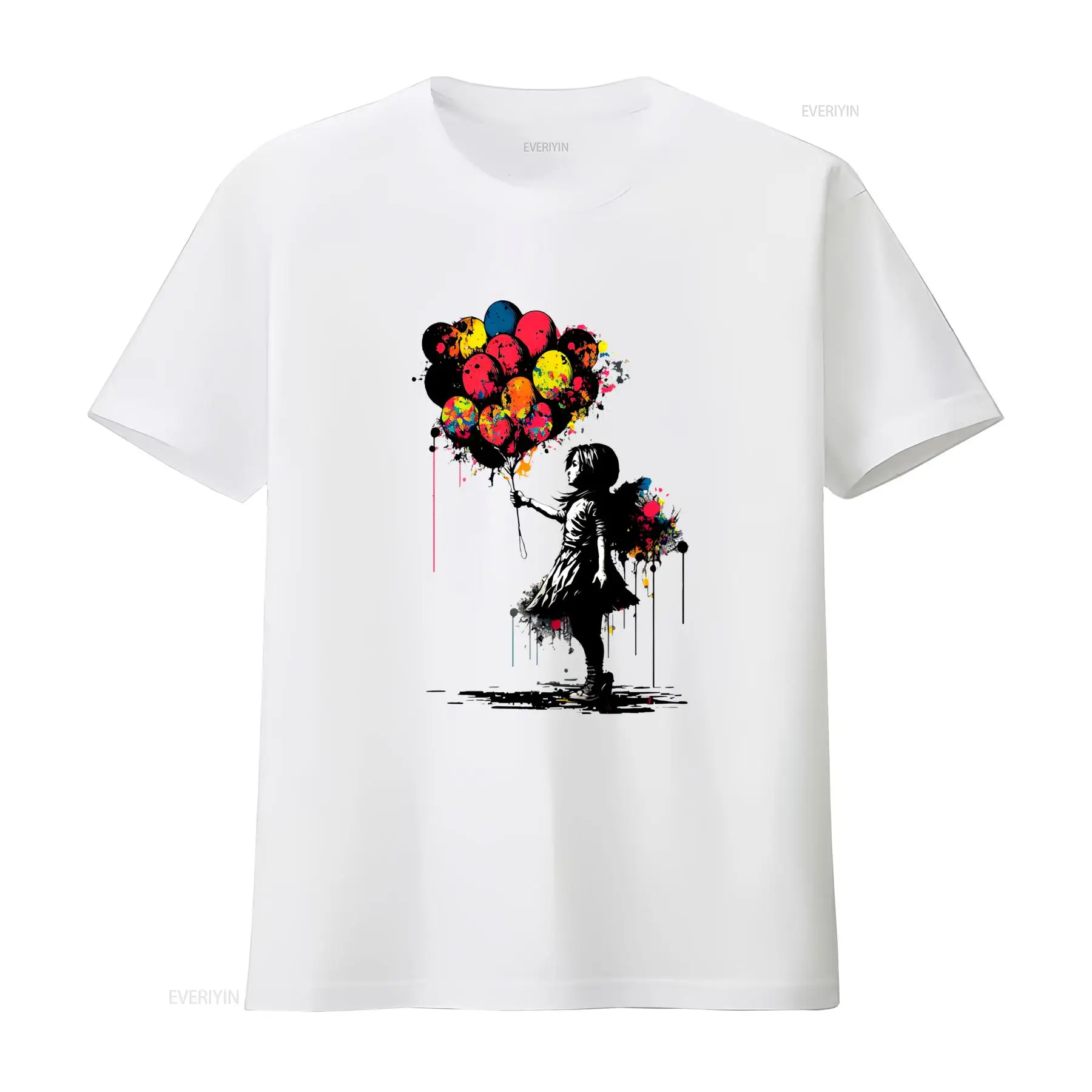 Vintage Fashion Jersey - Banksy Peace T Shirt Balloon Girl
