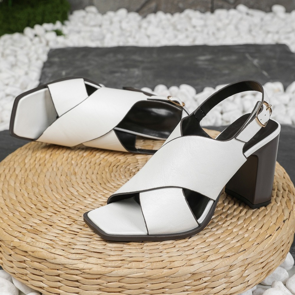 Vintage Fashion Dresses - Women Sandals Vintage Square Head Cross
