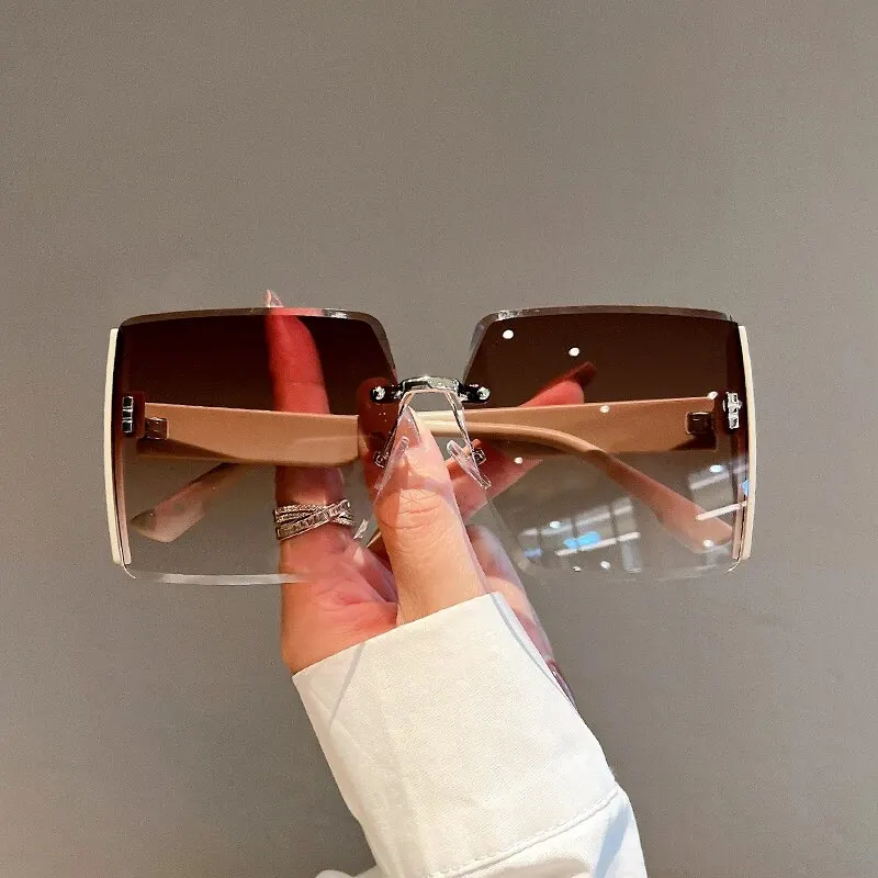 New Square Frameless Retro Sun - Vintage Fashion Enthusiasts 评论和价格