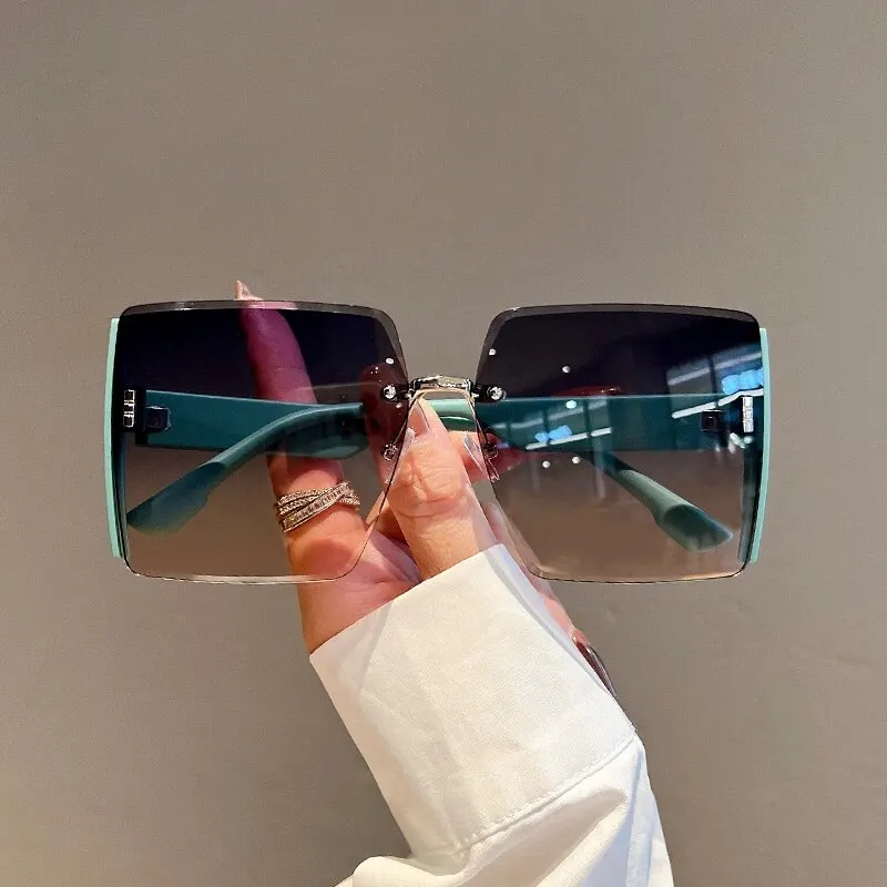 New Square Frameless Retro Sun - Vintage Fashion Enthusiasts 评论和价格