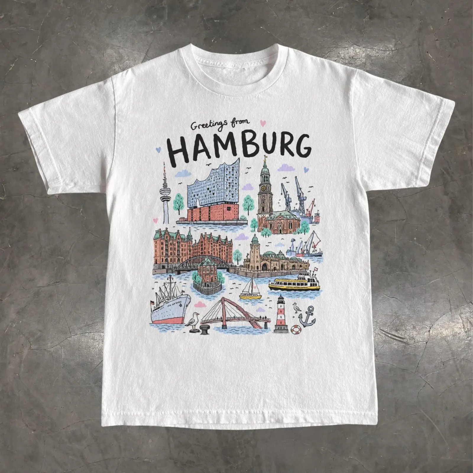 Hamburg Germany T Shirt Elbphi - Vintage Fashion Hamburg 评论和价格
