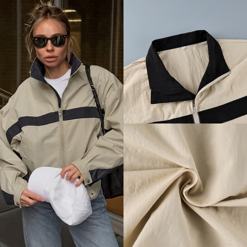Women Color Block Windbreaker  - Vintage Windbreaker Nylon 评论和价格