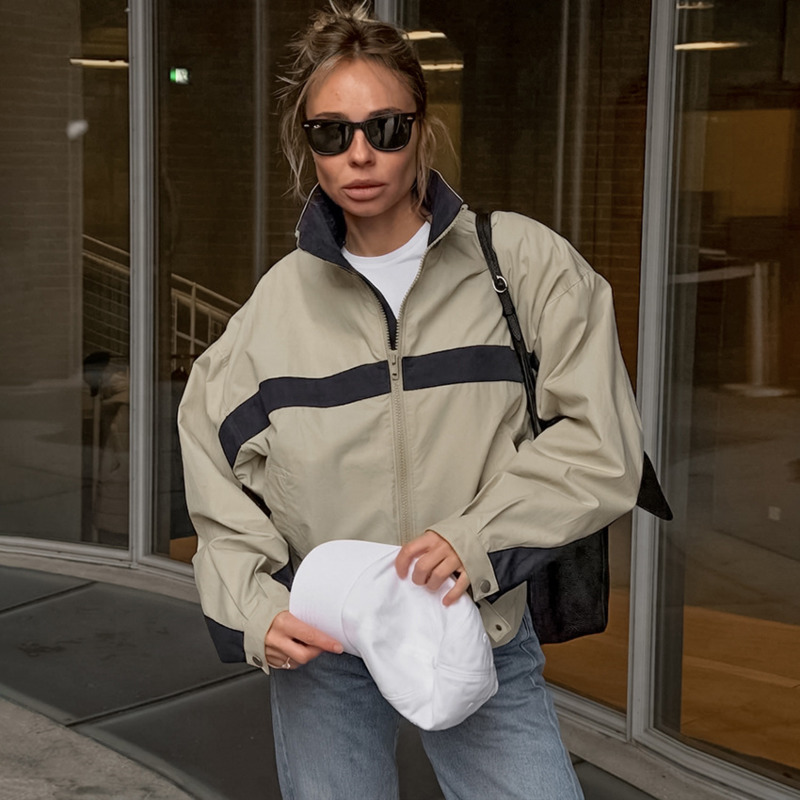Women Color Block Windbreaker  - Vintage Windbreaker Nylon 评论和价格