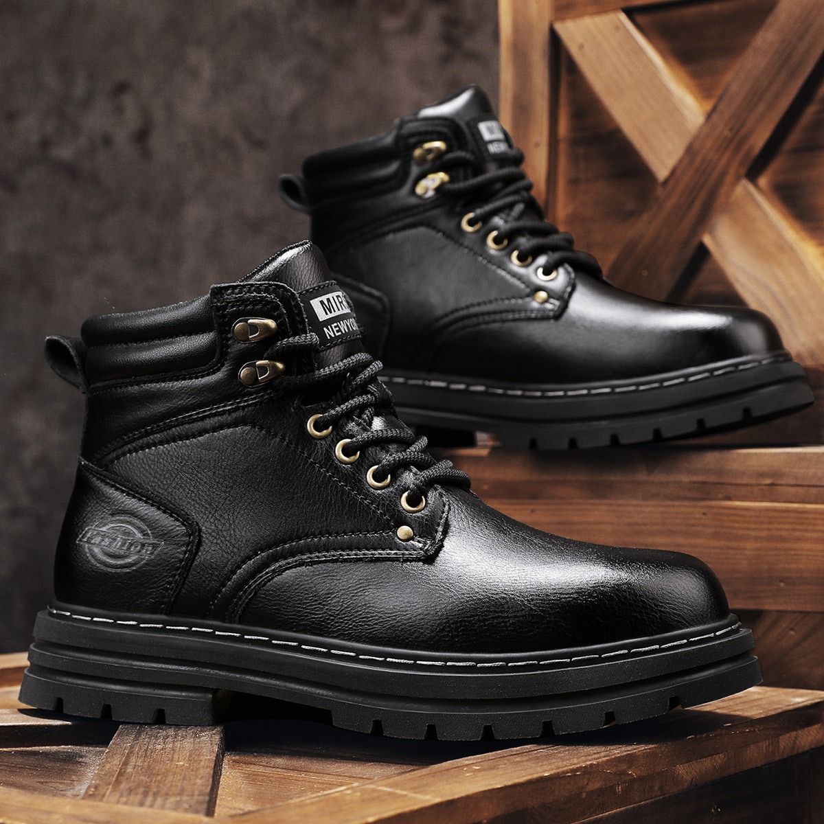 Men's Vintage Ankle Work Boots - Vintage Outdoor Fashion 评论和价格